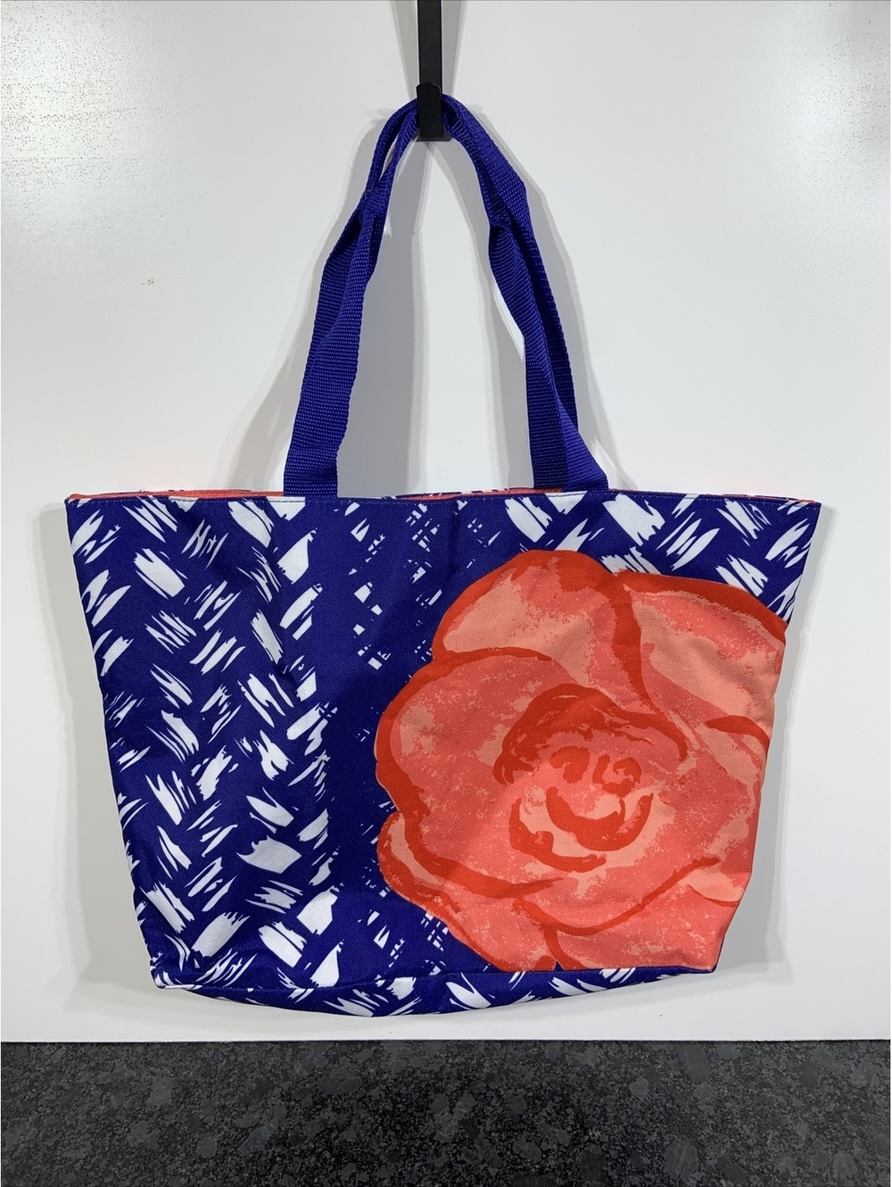 Lancome Tote Shopping Bag Summer Beach Rose Design Double Strap 18" Wide